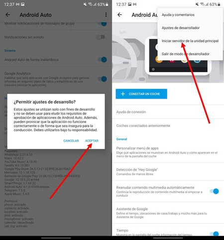 Steps to activate the head unit in Android Auto