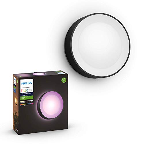 Philips Lighting Hue – Smart Lamp, Hue Daylo, Outdoor Wall Light, White and Colored Light, Compatible with Alexa and Google Home, Black Color, Pack of 1