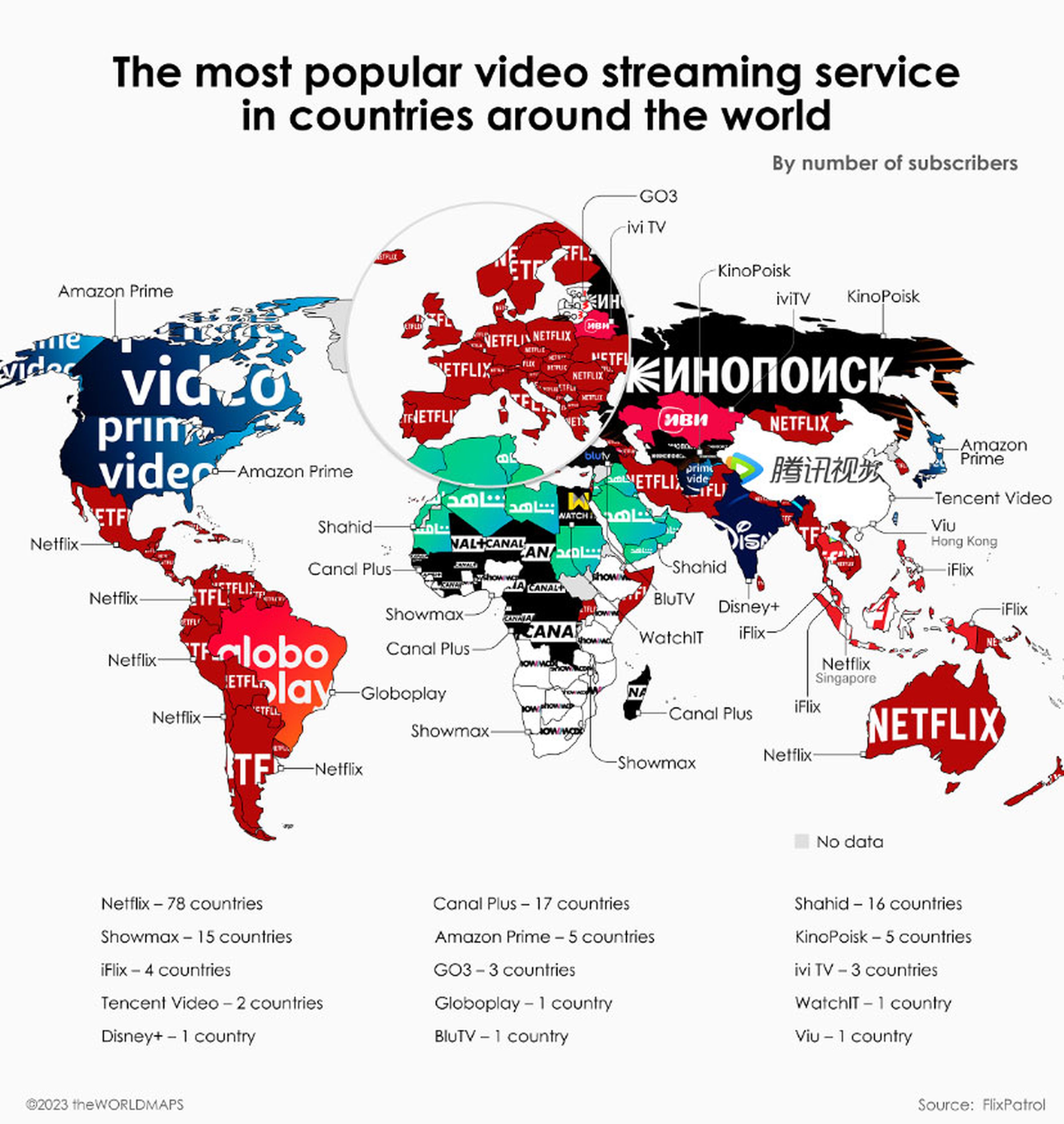 The world map of streaming will help you discover that you can live without Netflix